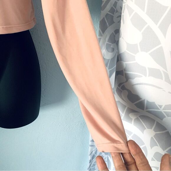 Divided H&M Dusty Pink Long Sleeve Crop Top Size Medium - Picture 3 of 7